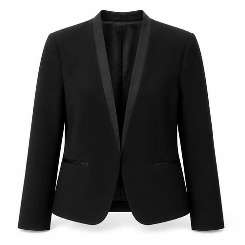 Mango Womens Black XS Tuxedo Blazer Jacket Polyester Blend