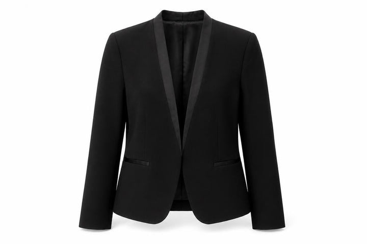 Mango Womens Black XS Tuxedo Blazer Jacket Polyester Blend