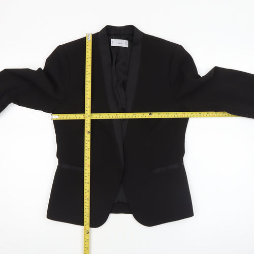 Mango Womens Black XS Tuxedo Blazer Jacket Polyester Blend