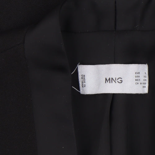 Mango Womens Black XS Tuxedo Blazer Jacket Polyester Blend