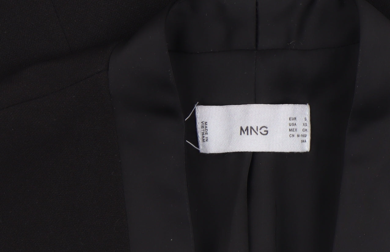 Mango Womens Black XS Tuxedo Blazer Jacket Polyester Blend