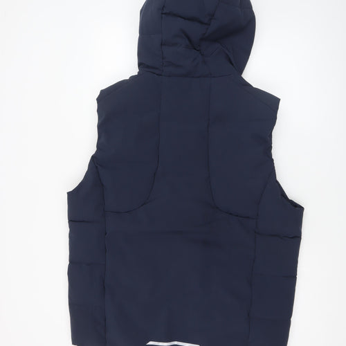 FSBN Men's Blue Hooded Puffer Waistcoat XL Regular Fit Winter Gilet