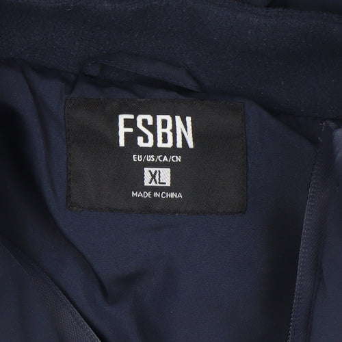 FSBN Men's Blue Hooded Puffer Waistcoat XL Regular Fit Winter Gilet