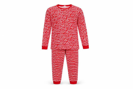 Dunnes Stores Mens Red Christmas Graphic Cotton Pyjama Set L