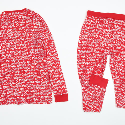 Dunnes Stores Mens Red Christmas Graphic Cotton Pyjama Set L
