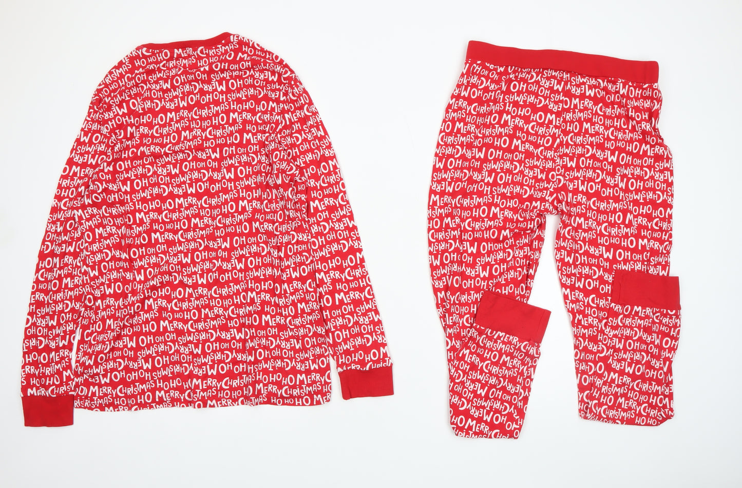 Dunnes Stores Mens Red Christmas Graphic Cotton Pyjama Set L