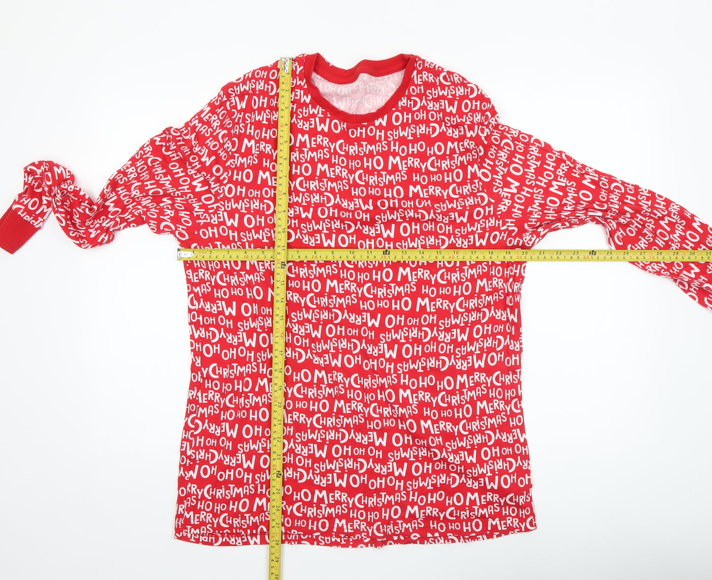 Dunnes Stores Mens Red Christmas Graphic Cotton Pyjama Set L