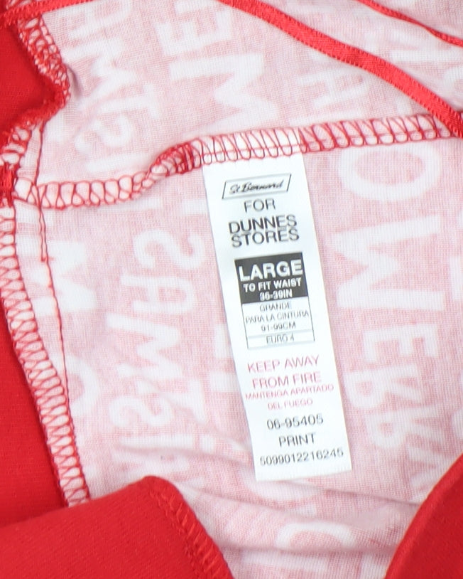 Dunnes Stores Mens Red Christmas Graphic Cotton Pyjama Set L
