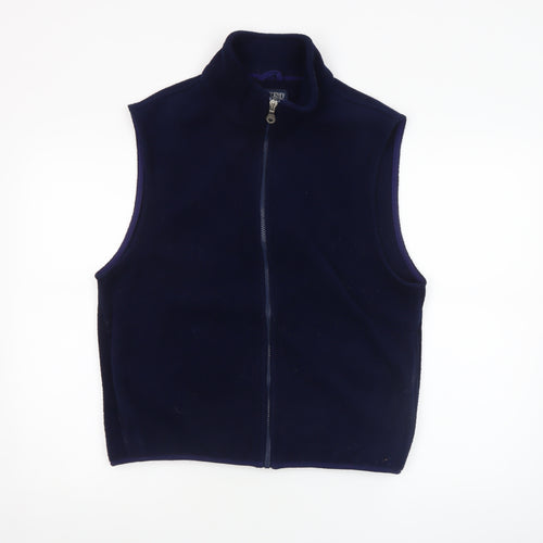 Lands' End Unisex Blue Fleece Zip Waistcoat Bodywarmer S