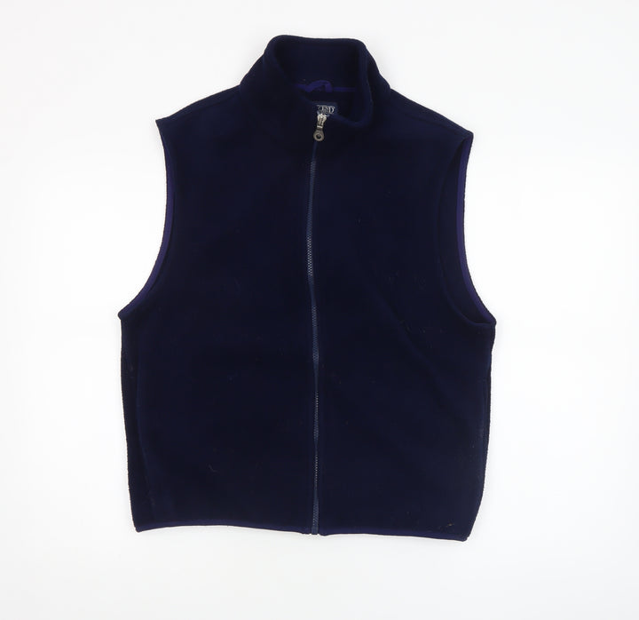 Lands' End Unisex Blue Fleece Zip Waistcoat Bodywarmer S