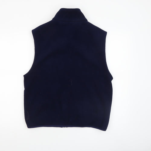 Lands' End Unisex Blue Fleece Zip Waistcoat Bodywarmer S
