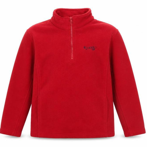 African Tusk Boys Red Fleece 1/4 Zip Pullover Sweatshirt 11-12 Years