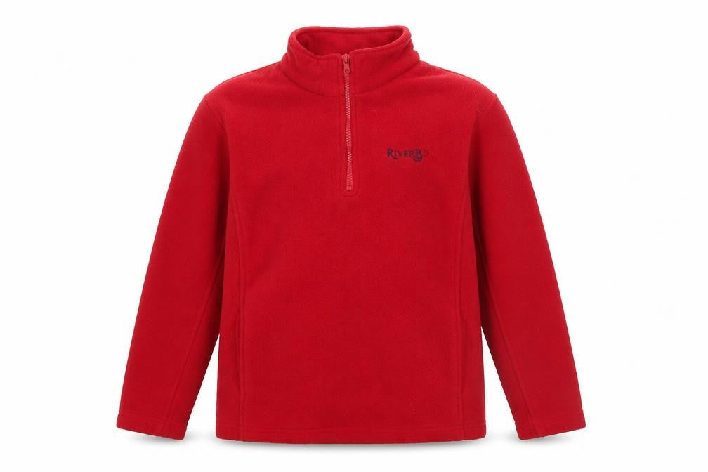 African Tusk Boys Red Fleece 1/4 Zip Pullover Sweatshirt 11-12 Years