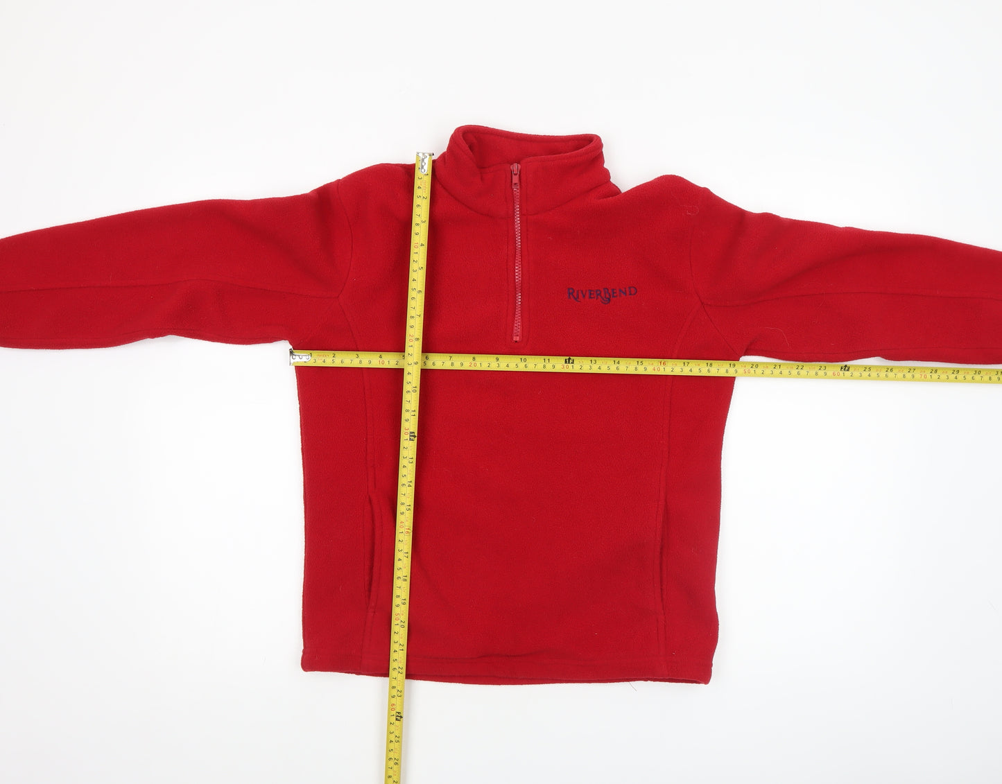 African Tusk Boys Red Fleece 1/4 Zip Pullover Sweatshirt 11-12 Years