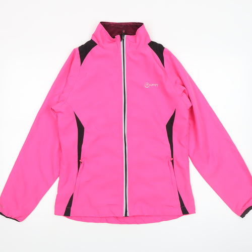 Mi-Fit Women's Pink Reflective Lightweight Windbreaker Jacket Size 8