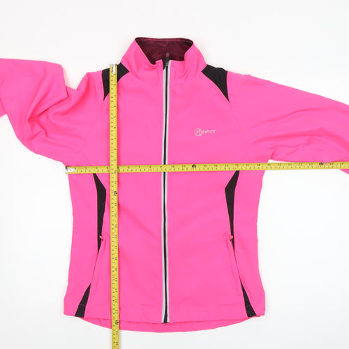 Mi-Fit Women's Pink Reflective Lightweight Windbreaker Jacket Size 8
