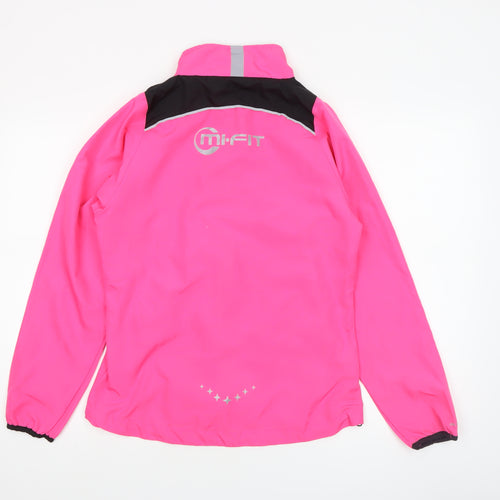 Mi-Fit Women's Pink Reflective Lightweight Windbreaker Jacket Size 8