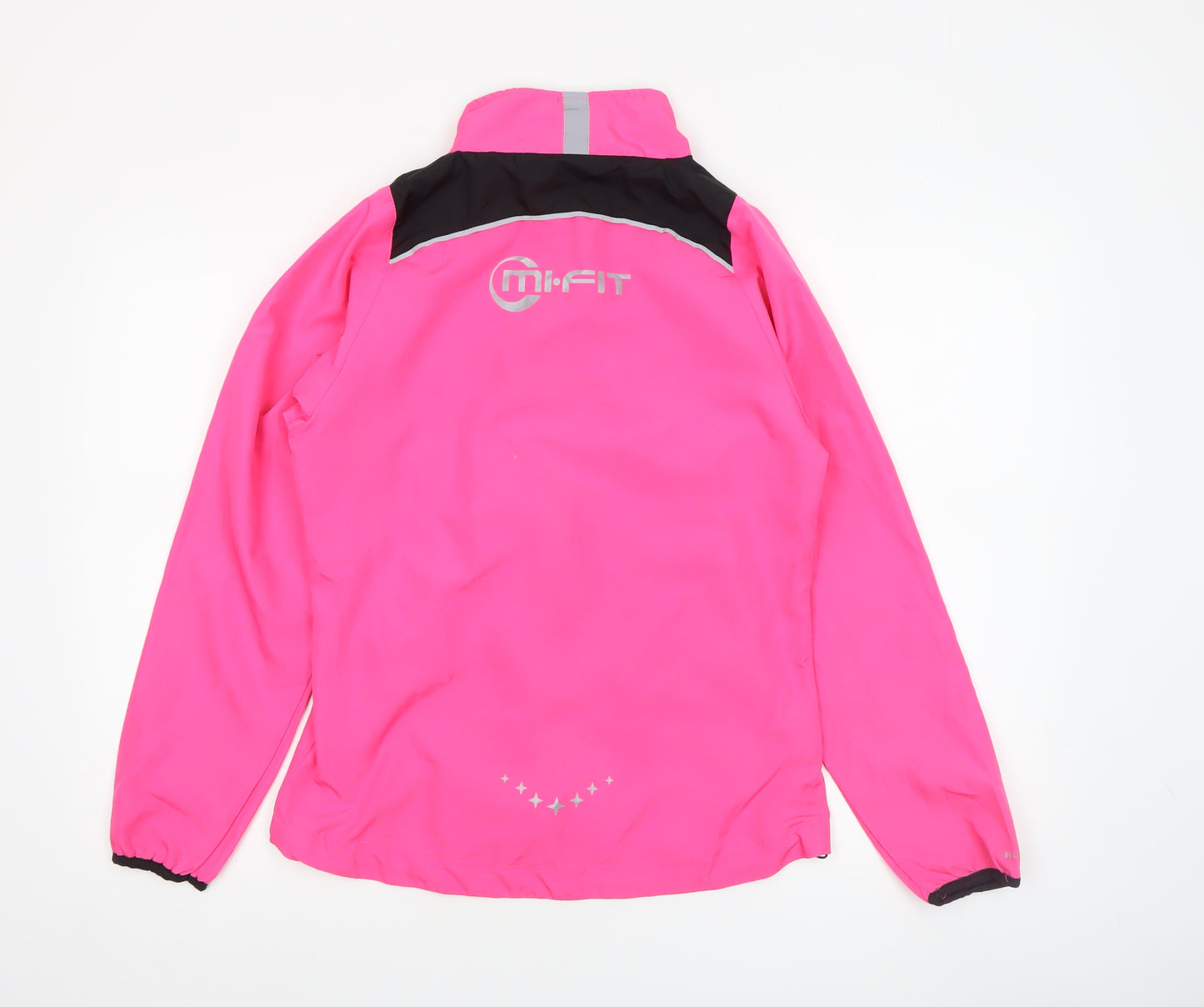 Mi-Fit Women's Pink Reflective Lightweight Windbreaker Jacket Size 8