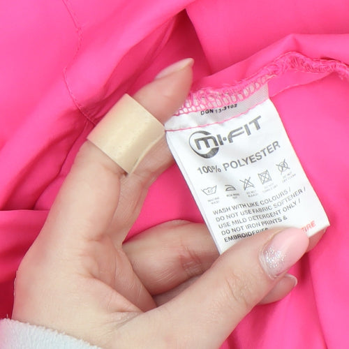 Mi-Fit Women's Pink Reflective Lightweight Windbreaker Jacket Size 8