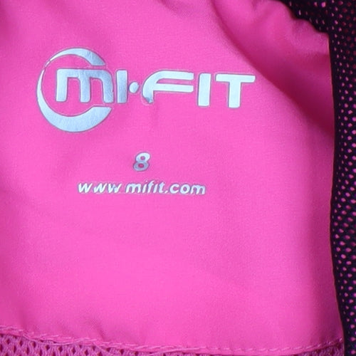 Mi-Fit Women's Pink Reflective Lightweight Windbreaker Jacket Size 8