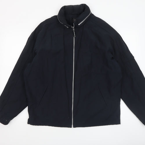 NEXT Men's Black Bomber Jacket Size M Full Zip Cotton Blend