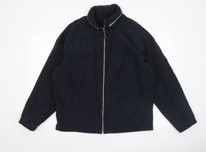 NEXT Men's Black Bomber Jacket Size M Full Zip Cotton Blend