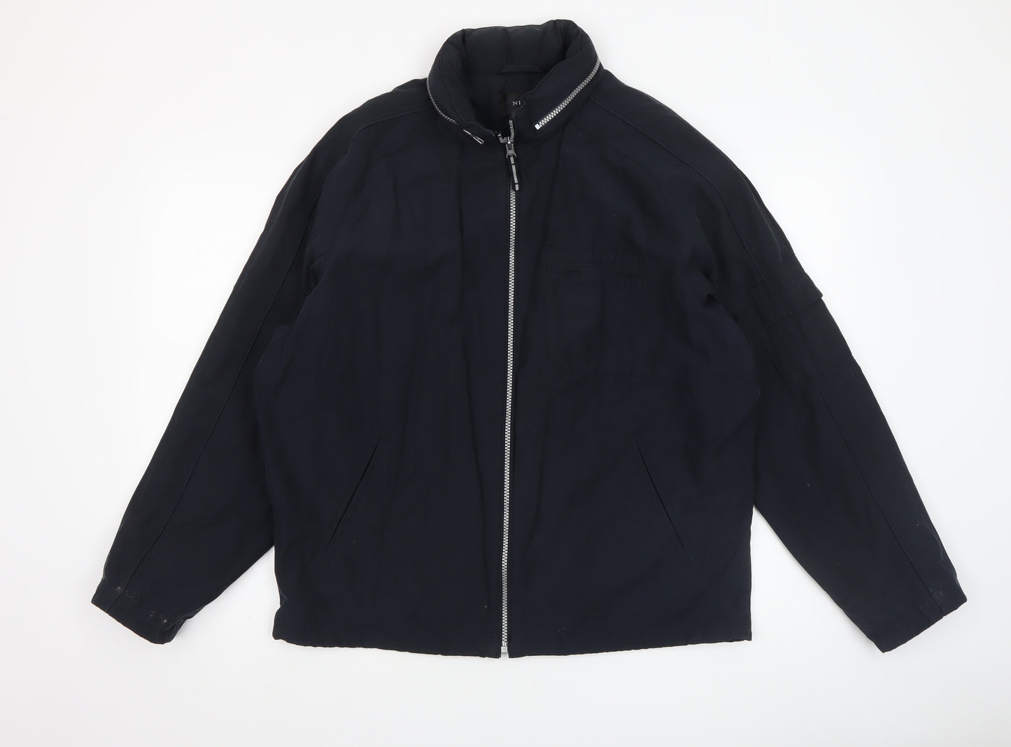 NEXT Men's Black Bomber Jacket Size M Full Zip Cotton Blend
