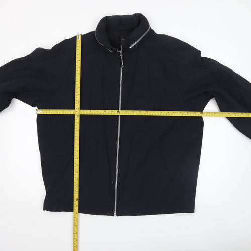 NEXT Men's Black Bomber Jacket Size M Full Zip Cotton Blend