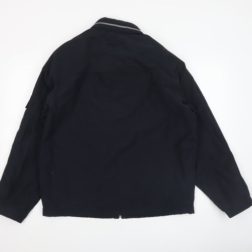 NEXT Men's Black Bomber Jacket Size M Full Zip Cotton Blend
