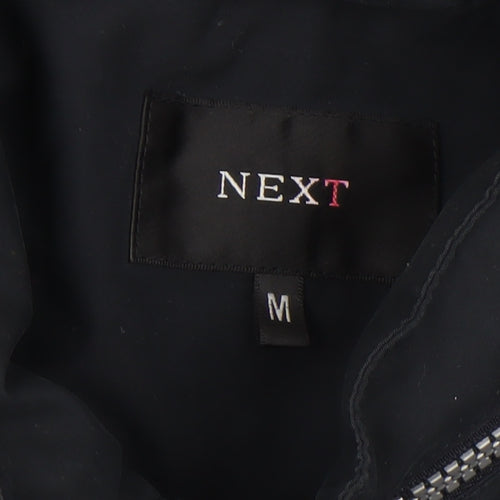 NEXT Men's Black Bomber Jacket Size M Full Zip Cotton Blend
