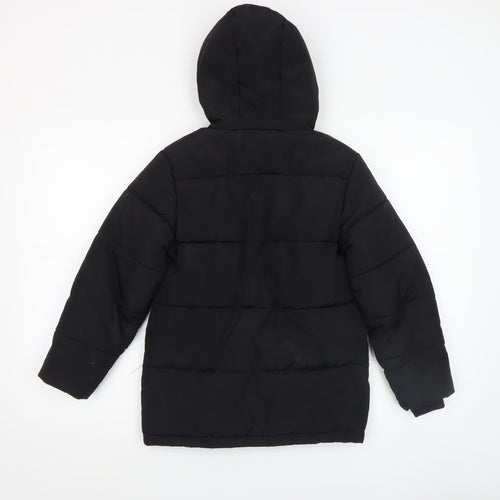 Lyle & Scott Junior Boys Black Hooded Puffer Jacket 7-8 Years Winter Coat