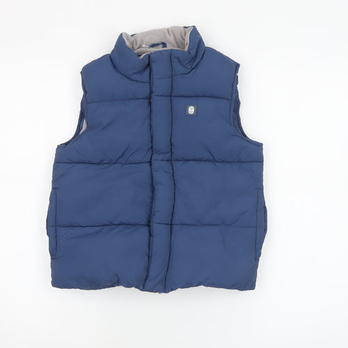 Explore Boys Blue Padded Bodywarmer Gilet 9 Years Lined Zip Outdoor Vest