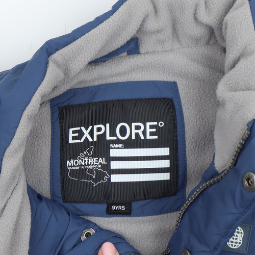 Explore Boys Blue Padded Bodywarmer Gilet 9 Years Lined Zip Outdoor Vest
