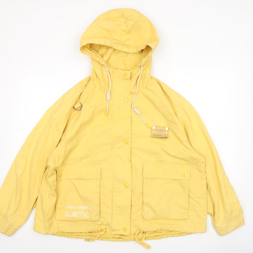 LEDIN Women's Yellow Hooded Anorak Jacket Size S Casual Lightweight