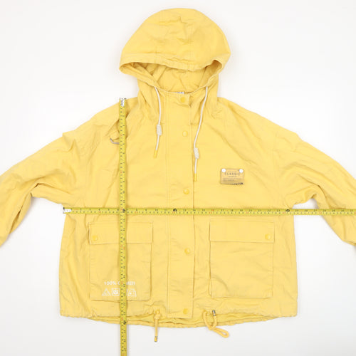 LEDIN Women's Yellow Hooded Anorak Jacket Size S Casual Lightweight