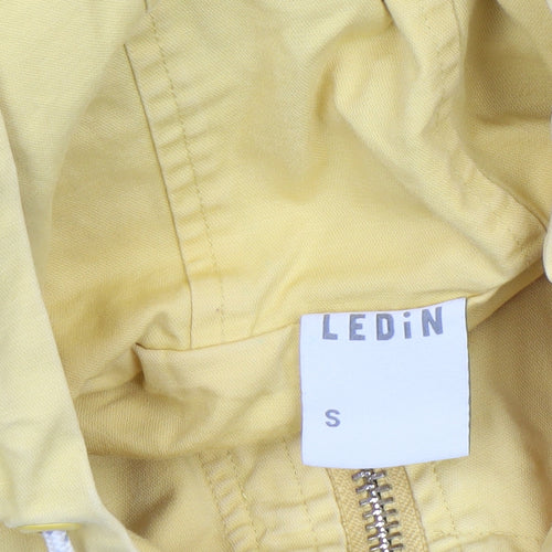 LEDIN Women's Yellow Hooded Anorak Jacket Size S Casual Lightweight