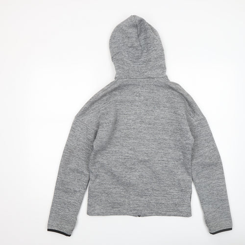 Adidas Boys Grey Full Zip Hoodie Size 11-12 Years - Athletic Hooded Sweatshirt