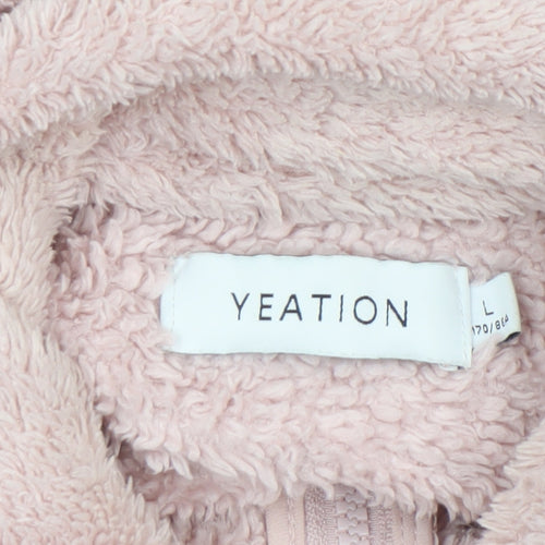 Yeation Womens Pink Fleece Zip Waistcoat Bodywarmer Size 14