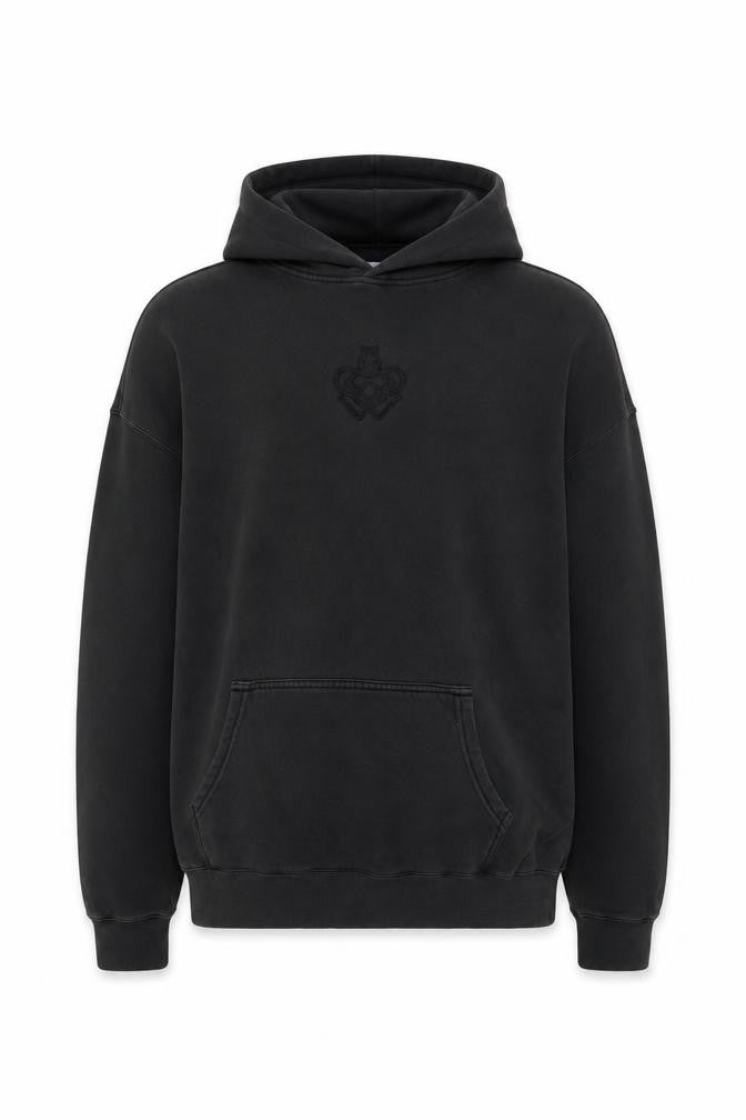 Front view of AS Colour Men Black XL Pullover Hoodie Graphic Print Fleece