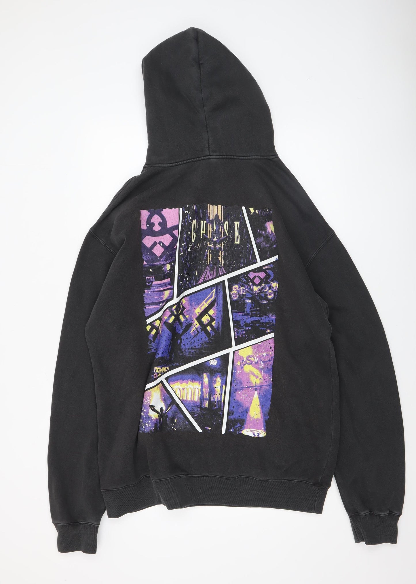 AS Colour Men Black XL Pullover Hoodie Graphic Print Fleece