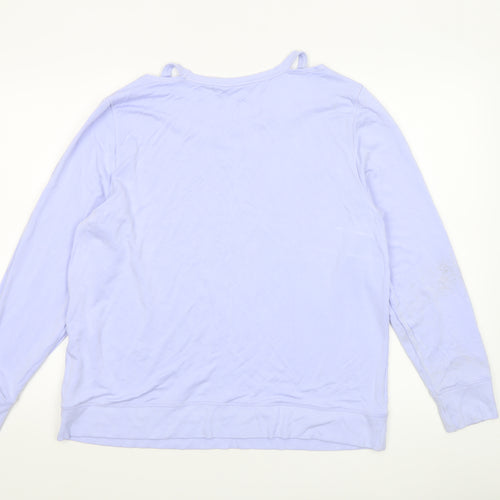 DKNY Sport Women's Lilac Pullover Sweatshirt XL Cotton Blend