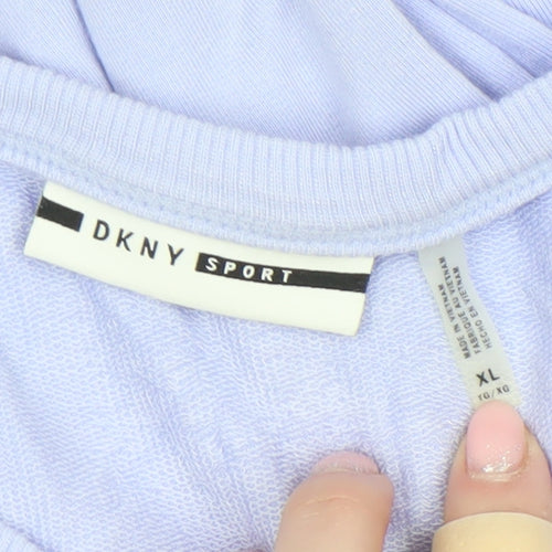DKNY Sport Women's Lilac Pullover Sweatshirt XL Cotton Blend
