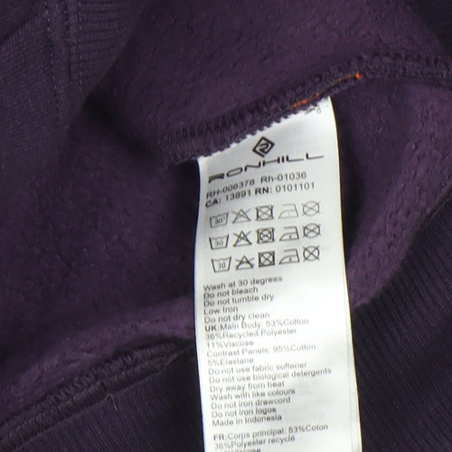 Ronhill Womens Purple Hoodie Size 16 Pullover Fleece Lined