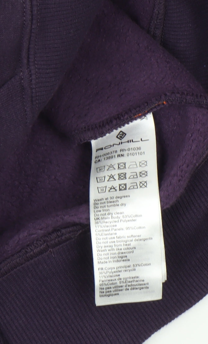 Ronhill Womens Purple Hoodie Size 16 Pullover Fleece Lined
