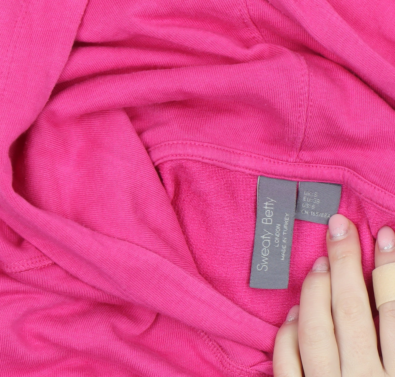 Sweaty Betty Womens Pink Size S Pullover Hoodie Cotton Blend