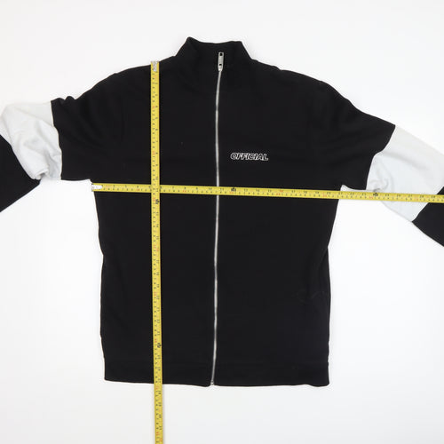 boohooMAN Men's Black M Full Zip Basic Jacket with Logo