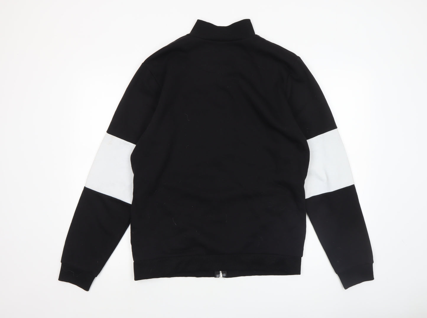 boohooMAN Men's Black M Full Zip Basic Jacket with Logo