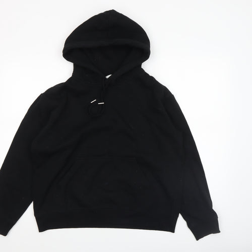 H&M Women Black Pullover Hoodie Size S 60% Cotton 40% Polyester