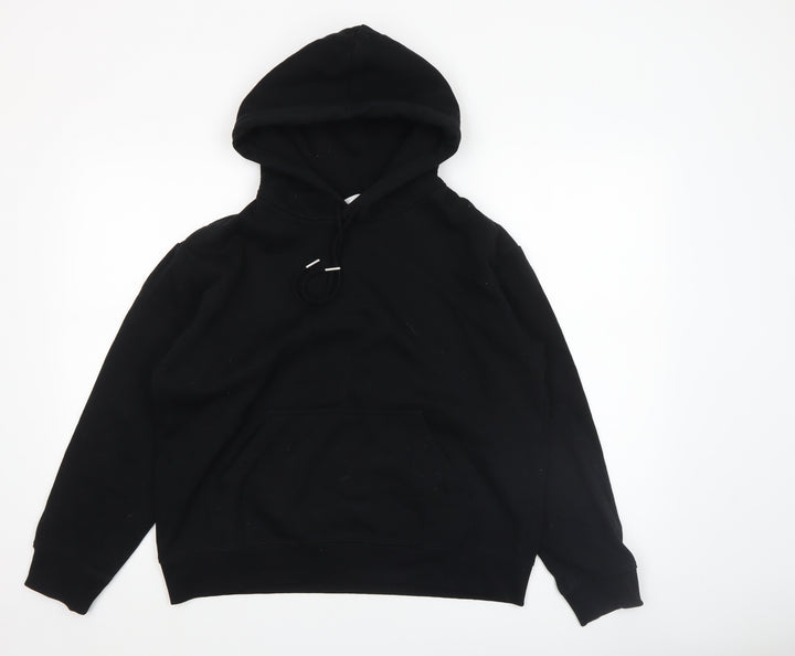 H&M Women Black Pullover Hoodie Size S 60% Cotton 40% Polyester