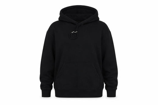 Front view of H&M Women Black Pullover Hoodie, size S, 60% Cotton 40% Polyester